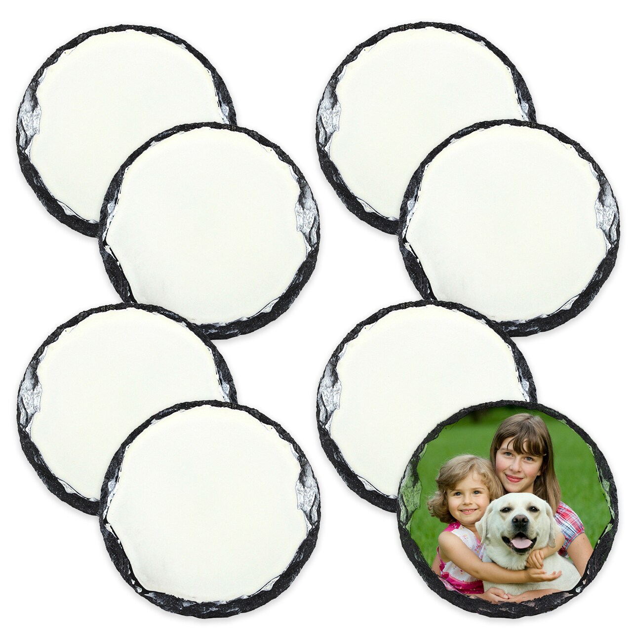 SubliSLATE Sublimation Slate Blank, Round Coaster for Photo Quality Sublimation Printing